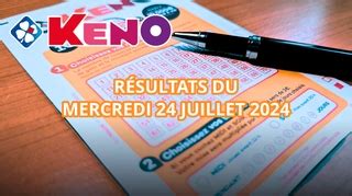Résultats Keno mercredi 24 janvier 2024 .